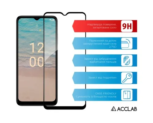 Скло захисне ACCLAB Full Glue Nokia G22 Black (1283126582158)