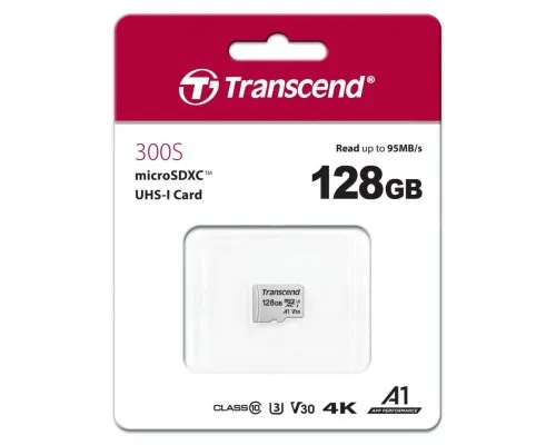 Карта пам'яті Transcend 128GB microSDXC class 10 UHS-I U3 A1 (TS128GUSD300S)