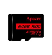 Карта пам'яті Apacer 64GB microSD class 10 UHS-I V10 A1 (AP64GMCSX10UB-RA)