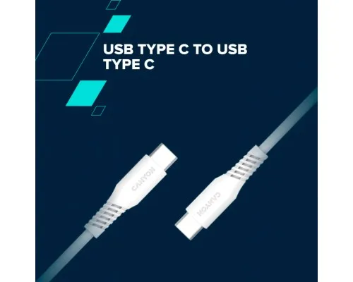 Дата кабель USB-C to USB-C 2.0m CC60SC 60W White Canyon (CNS-CC60SC20W)