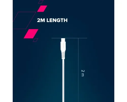 Дата кабель USB-C to USB-C 2.0m CC60SC 60W White Canyon (CNS-CC60SC20W)