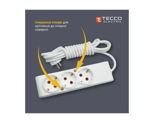Мережевий подовжувач TECCO 3м 6 постів white (8681277842948)