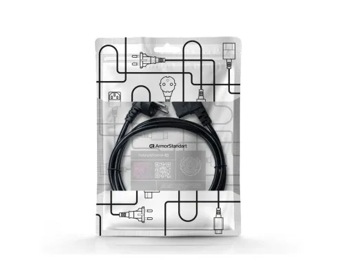 Кабель живлення C13 1.8m 90° corner black Armorstandart (ARM73124)