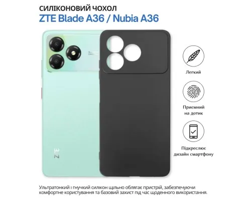 Чохол до мобільного телефона BeCover silicone ZTE Blade A36 / Nubia A36 Black (714936)