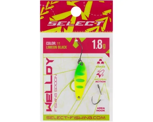 Блешня Select Welldy 1.8g 31mm 11 LimeON Black (1870.80.88)