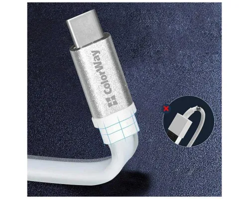 Дата кабель USB 2.0 AM to Type-C 0.25m white ColorWay (CW-CBUC001-WH)
