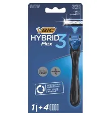 Бритва Bic Flex 3 Hybrid із 4 змінними картриджами (3086123644939)