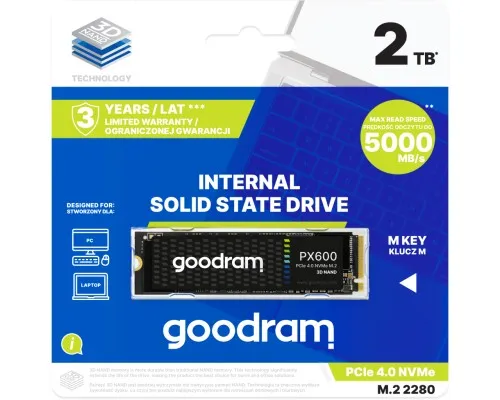 Накопичувач SSD M.2 2280 2TB PX600 Goodram (SSDPR-PX600-2K0-80)