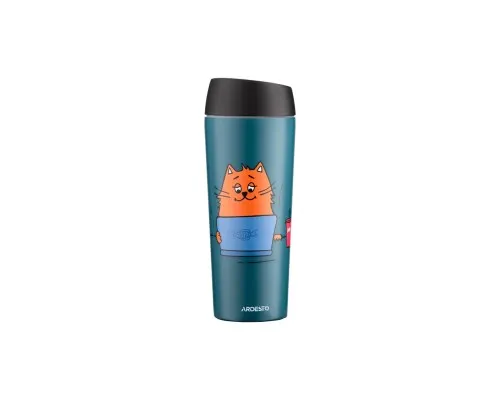 Термокружка Ardesto Coffee Тime Red Cat 450 мл Синя (AR2645CG)