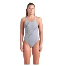 Купальник Arena Trail Swimsuit V Back 009022-520 Сірий 38 (3468337535959)