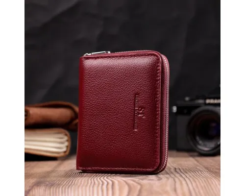 Гаманець ST Leather Шкіряний Бордовий (19491)