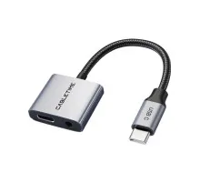 Перехідник USB-C M to 3.5mm F + USB-C F PD60W Cabletime (CA915750)