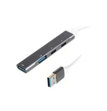 Концентратор Maxxter USB 3.0 to 1xUSB 3.0 + 1xUSB 2.0 + 2xUSB-C (HU3A-4P-03)