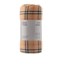 Плед Ardesto Fleece 100% поліестер, клітинка, бежевий 130х160 см (ART0722PB)