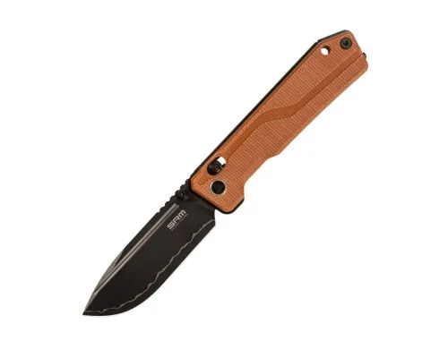 Ніж SRM Rubik 7228B 140Cr, Brown Micarta, Black Stonewash (7228B-MN2)