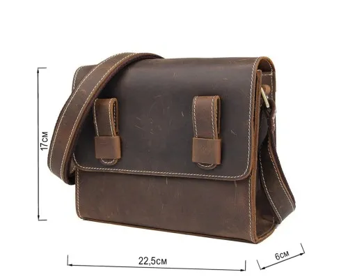 Сумка Vintage Чоловіча у вінтажній шкірі Коричнева (14980)