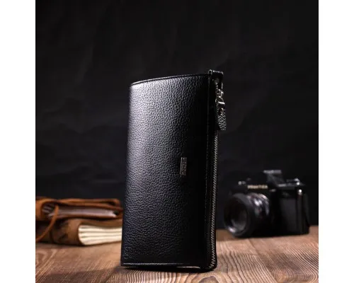 Гаманець Bond Accessories З натуральної шкіри флотар Чорна (22050)