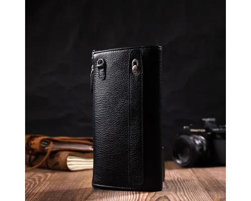 Гаманець Bond Accessories З натуральної шкіри флотар Чорна (22050)