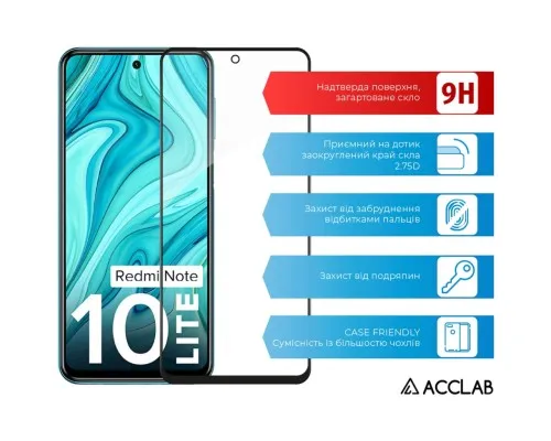 Скло захисне ACCLAB Full Glue Xiaomi Redmi Note 10 Lite Black (1283126517938)