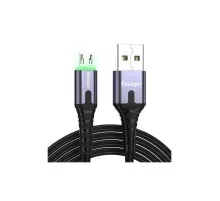 Дата кабель USB 2.0 AM to Micro 5P 2.0m 2.4A LED black Essager (EXCM-XGA0G)