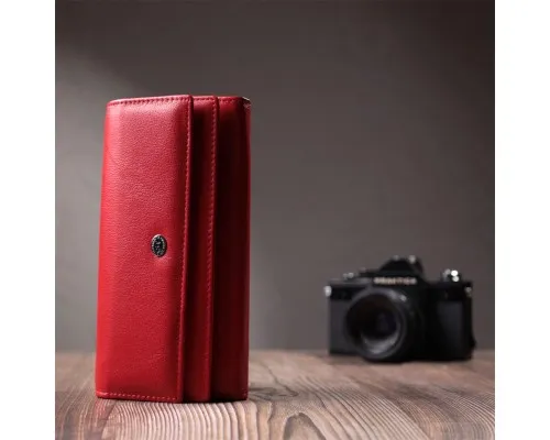 Гаманець ST Leather З натуральної шкіри Червоний (22695)