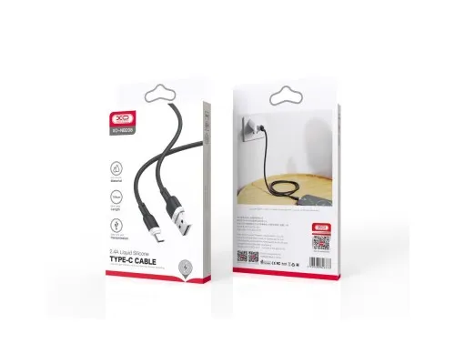 Дата кабель USB 2.0 AM to USB-C 1.0m 2.1A silicone black XO (NB208-TC-1-BK)