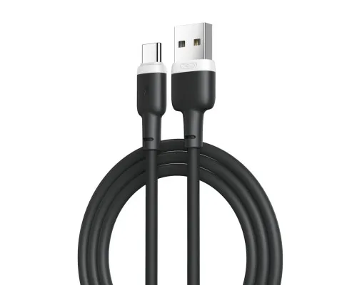 Дата кабель USB 2.0 AM to USB-C 1.0m 2.1A silicone black XO (NB208-TC-1-BK)