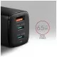 Зарядний пристрій AXAGON 1xUSB + 2xUSB-C 65W QC4+ PD3.0 PPS black (ACU-DPQ65)