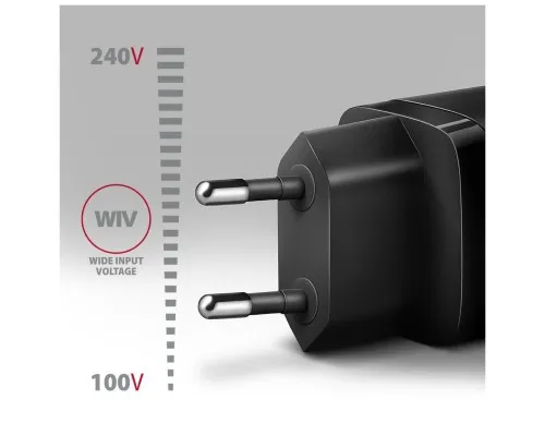 Зарядний пристрій AXAGON 1xUSB + 2xUSB-C 65W QC4+ PD3.0 PPS black (ACU-DPQ65)