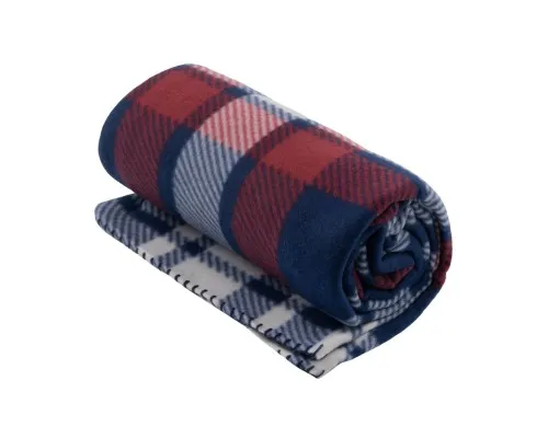 Плед Ardesto Fleece 100% поліестер, клітинка, синьо-бордовий 130х160 см (ART0719PB)