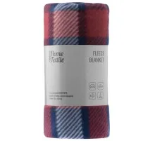 Плед Ardesto Fleece 100% поліестер, клітинка, синьо-бордовий 130х160 см (ART0719PB)