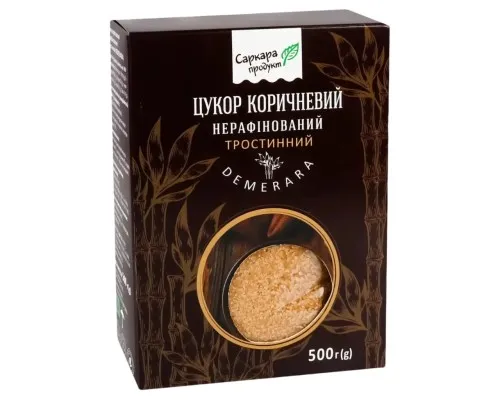 Цукор Саркара продукт коричневий нерафінований тростинний 500 г (коробка) (60004)