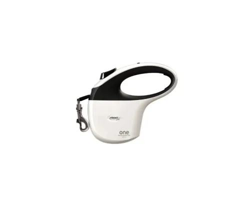 Повідець для собак Flexi One стрічка M 5 м/30 кг біло-чорна (4000498034903)