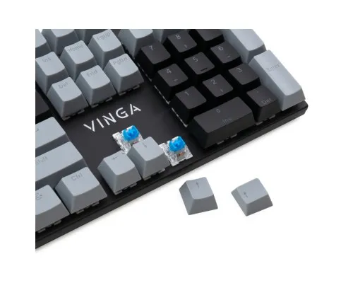 Клавіатура Vinga KBGM-090 LED Blue Switch USB Grey/Black (KBGM-090BL Grey/Black)