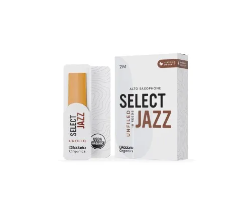 Тростина для саксофона D'Addario Organic Select Jazz - Alto Sax Unfiled 2M - 10 Pack (ORRS10ASX2M)