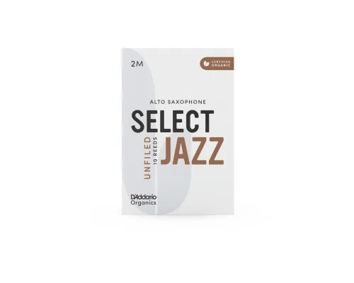 Тростина для саксофона D'Addario Organic Select Jazz - Alto Sax Unfiled 2M - 10 Pack (ORRS10ASX2M)