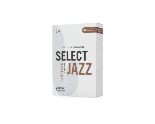 Тростина для саксофона D'Addario Organic Select Jazz - Alto Sax Unfiled 2M - 10 Pack (ORRS10ASX2M)