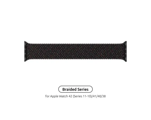 Ремінець до смарт-годинника Armorstandart Braided Solo Loop для Apple Watch 42 (Series 11-10)/41/40/38 Black Unity Size 2 (120 mm) (ARM64894)