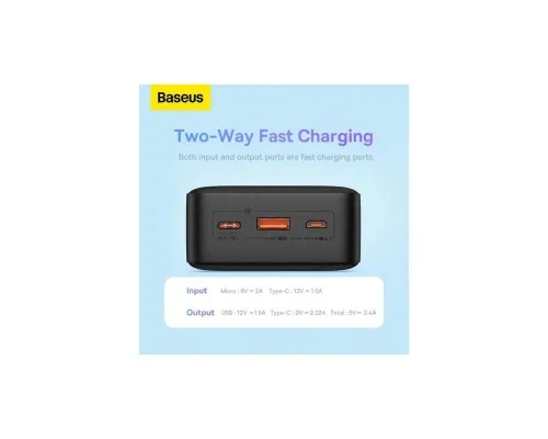 Батарея універсальна Baseus Airpow 30000mAh 20W PD/3.0, QC/3.0, black (PPQD090101)