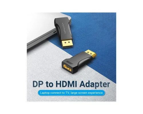 Перехідник DisplayPort M to HDMI F black Vention (HBOB0)