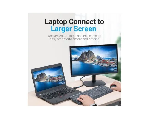 Перехідник DisplayPort M to HDMI F black Vention (HBOB0)
