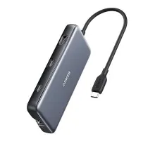 Концентратор USB-C 8-in-1 1xUSB-C PD100W + 1xHDMI + 2xUSB-A + 1xUSB-C 10Gbps + 1xRJ45 + SD black Anker (A83830A2)