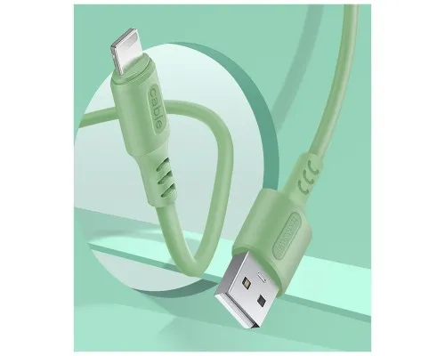 Дата кабель USB 2.0 AM to Micro 5P 1.0m soft silicone green ColorWay (CW-CBUM042-GR)