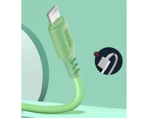 Дата кабель USB 2.0 AM to Micro 5P 1.0m soft silicone green ColorWay (CW-CBUM042-GR)
