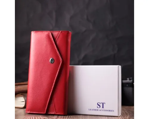 Гаманець ST Leather З натуральної шкіри Червоний (22545)