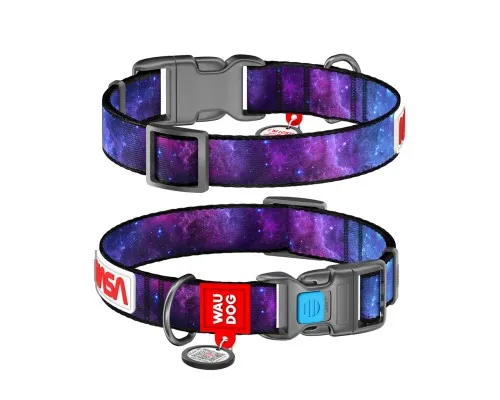 Нашийник для тварин WAUDOG Nylon з QR адресником "NASA21" пластиковий фастекс XXL (284-0148)