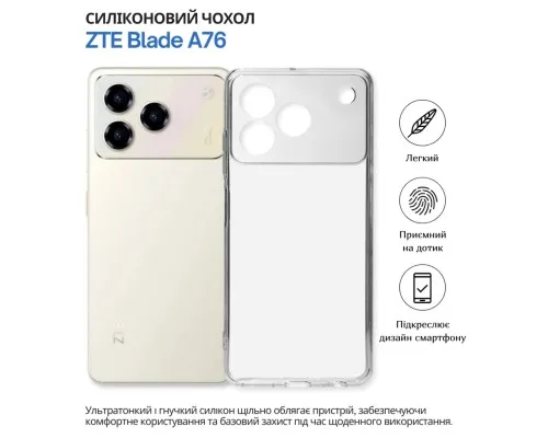 Чохол до мобільного телефона BeCover silicone ZTE Blade A76 4G Transparent (714906)