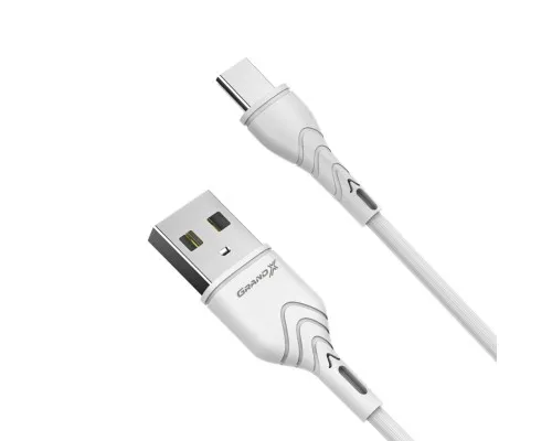 Дата кабель USB 2.0 AM to USB-C 2.0m 2.4A white Grand-X (PC-02W)