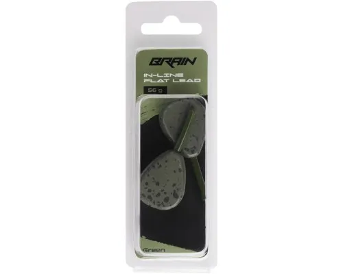 Грузило Brain In-Line Flat Lead 56g 2шт/уп Green (1858.32.04)
