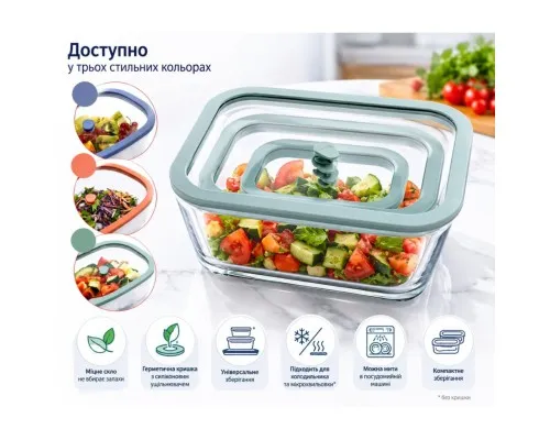 Харчовий контейнер Status Viva Набір з 4-х предметів + ручний вакуумний насос ментоловий (131201)